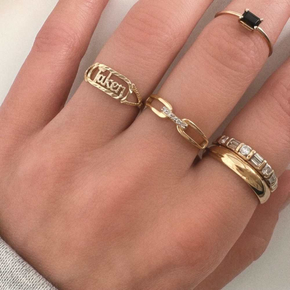 Vintage 10K Solid Gold “Taken” Ring – Size 6.75